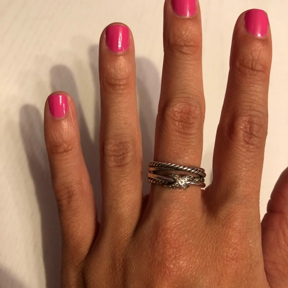 David Yurman X collection ring with diamonds - Picture 2 of 6